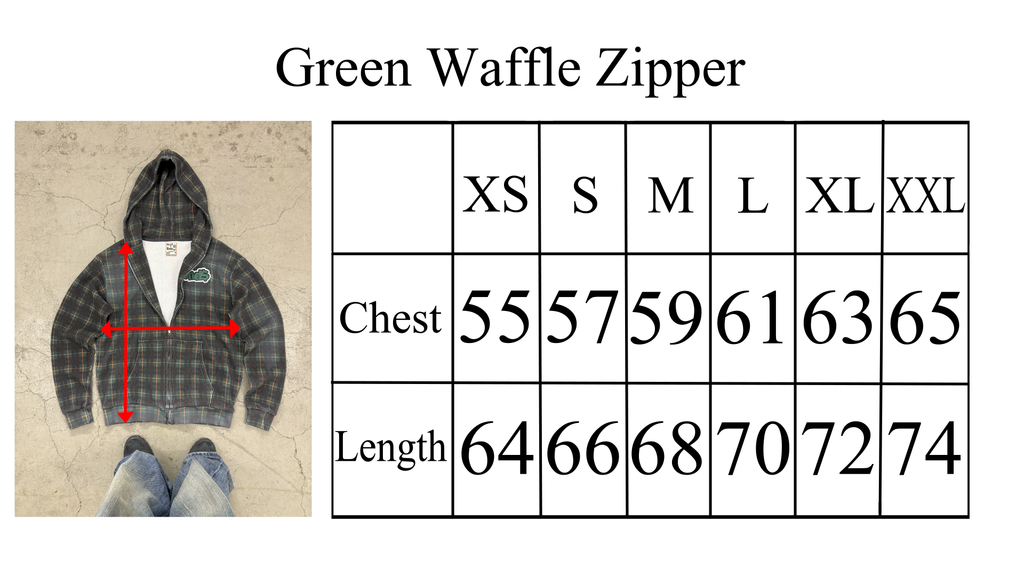 GREEN WAFFLE ZIPPER