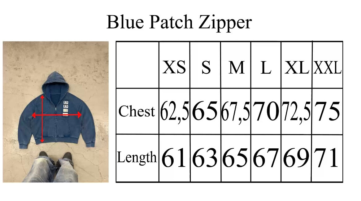 BLUE PATCH ZIPPER