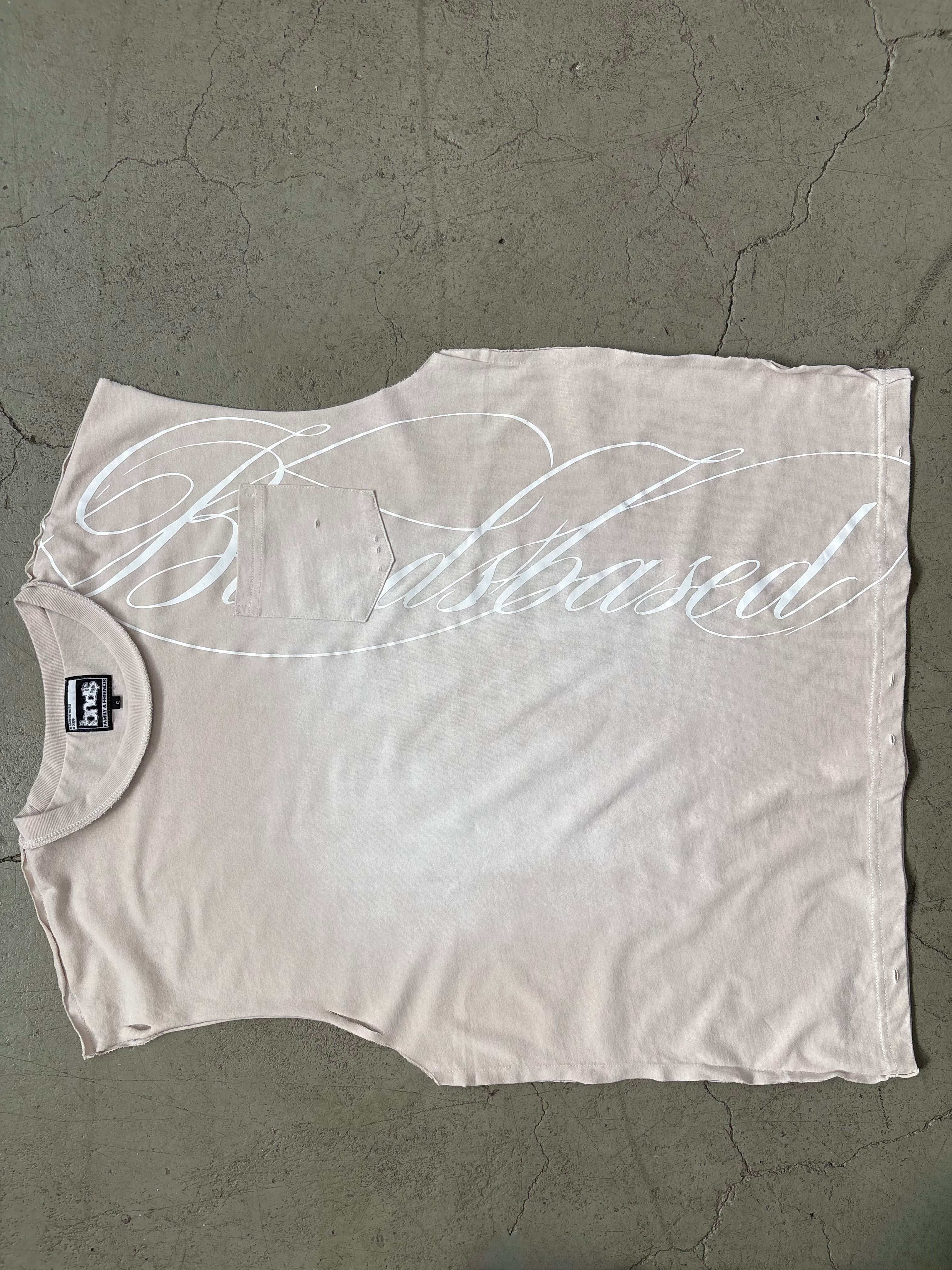 BEIGE SCRIPT TANKTOP