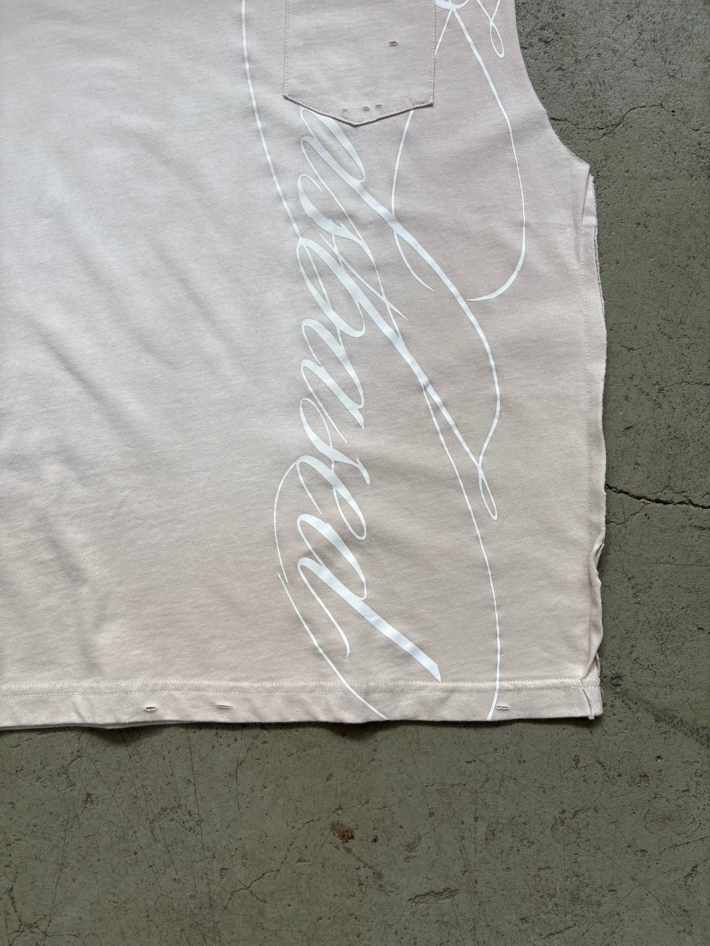 BEIGE SCRIPT TANKTOP