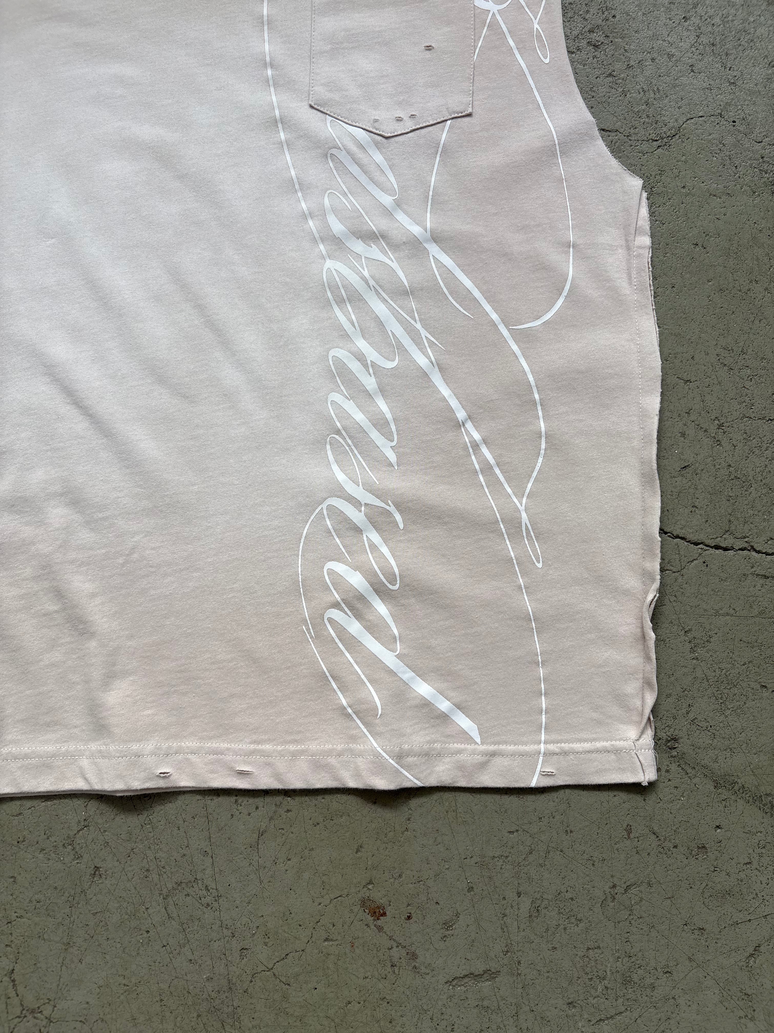 BEIGE SCRIPT TANKTOP